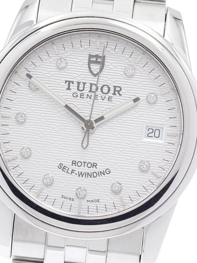 Tudor Glamour 55000 Date 10p Diamond Silver Dial Automatic Mens Watch966404